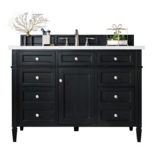 James Martin 650-V48-BKO-3AF Brittany 48 Inch Black Onyx Single Vanity with 3 cm Arctic Fall Solid Surface Top