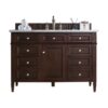 James Martin 650-V48-BNM-3EJP Brittany 48 Inch Burnished Mahogany Single Vanity with 3 cm Eternal Jasmine Pearl Quartz Top with Sink