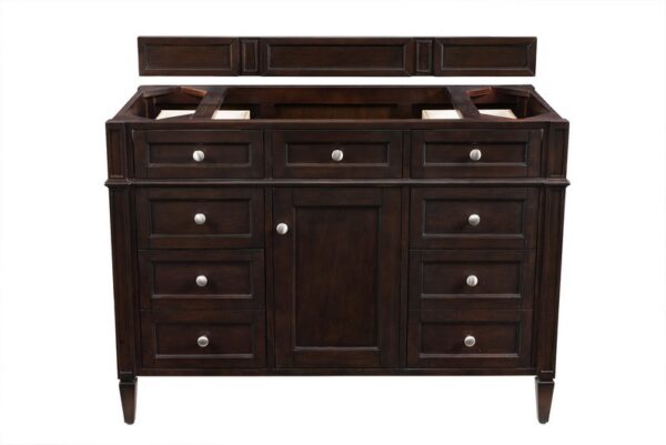 James Martin 650-V48-BNM-3GEX Brittany 48 Inch Burnished Mahogany Single Vanity with 3 cm Grey Expo Quartz Top with Sink