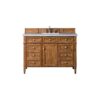 James Martin 650-V48-SBR-3CAR Brittany 48 Inch Saddle Brown Single Vanity with 3 CM Carrara Marble Top