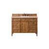 James Martin 650-V48-SBR-3EMR Brittany 48 Inch Saddle Brown Single Vanity with 3 CM Eternal Marfil Quartz Top