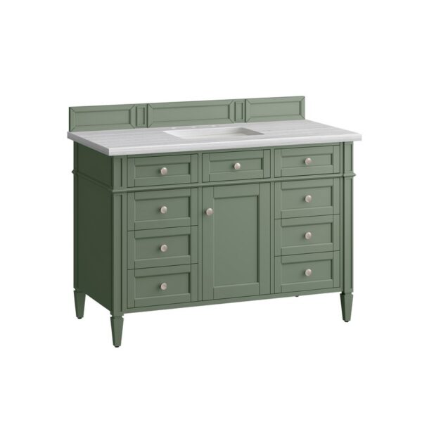 James Martin 650-V48-SC-3AF Brittany 48 Inch Smokey Celadon Single Sink Vanity with 3 cm Arctic Fall Top