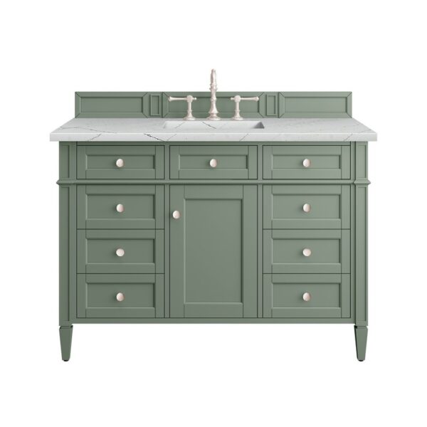 James Martin 650-V48-SC-3ENC Brittany 48 Inch Smokey Celadon Single Sink Vanity with 3 cm Ethereal Noctis Top