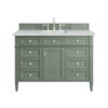 James Martin 650-V48-SC-3ENC Brittany 48 Inch Smokey Celadon Single Sink Vanity with 3 cm Ethereal Noctis Top