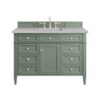 James Martin 650-V48-SC-3ESR Brittany 48 Inch Smokey Celadon Single Sink Vanity with 3 cm Eternal Serena Top