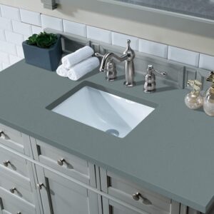 James Martin 650-V48-UGR-3CBL Brittany 48 Inch Single Vanity Cabinet with Cala Blue Quartz Top - Urban Gray