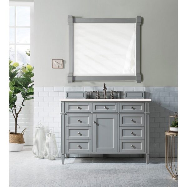 James Martin 650-V48-UGR-3EMR Brittany 48 Inch Urban Gray Single Vanity with 3 CM Eternal Marfil Quartz Top