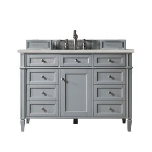 James Martin 650-V48-UGR-3ESR Brittany 48 Inch Urban Gray Single Vanity with 3 CM Eternal Serena Quartz Top