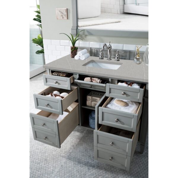 James Martin 650-V48-UGR-3ESR Brittany 48 Inch Urban Gray Single Vanity with 3 CM Eternal Serena Quartz Top