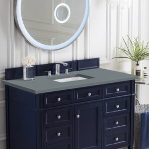 James Martin 650-V48-VBL-3CBL Brittany 48 Inch Single Vanity Cabinet with Cala Blue Quartz Top - Victory Blue