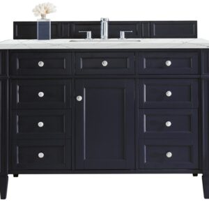 James Martin 650-V48-VBL-3ENC Brittany 48 Inch Single Vanity Cabinet with Ethereal Noctis Quartz Top - Victory Blue