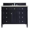 James Martin 650-V48-VBL-3ESR Brittany 48 Inch Victory Blue Single Vanity with 3 CM Eternal Serena Quartz Top