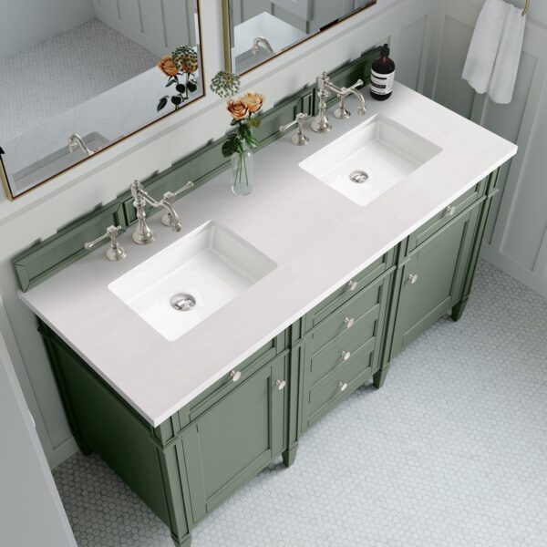 James Martin 650-V60D-3WZ Brittany 60 Inch Double Vanity with 3cm White Zeus Quartz Top