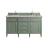 James Martin 650-V60D-SC-3ESR Brittany 60 Inch Smokey Celadon Double Sink Vanity with 3 cm Eternal Serena Top