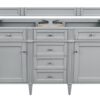 James Martin 650-V60D-UGR-3GEX Brittany 60 Inch Urban Gray Double Vanity with 3 cm Grey Expo Quartz Top with Sink