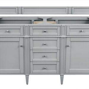 James Martin 650-V60D-UGR-3GEX Brittany 60 Inch Urban Gray Double Vanity with 3 cm Grey Expo Quartz Top with Sink