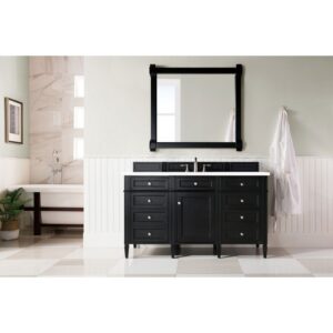 James Martin 650-V60S-3WZ Brittany 60 Inch Single Vanity with 3cm White Zeus Quartz Top