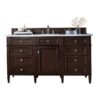 James Martin 650-V60S-BNM-3AF Brittany 60 Inch Burnished Mahogany Single Vanity with 3 cm Arctic Fall Solid Surface Top