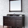 James Martin 650-V60S-BNM-3CSP Brittany 60 Inch Burnished Mahogany Single Vanity with 3 cm Charcoal Soapstone Quartz Top with Sink