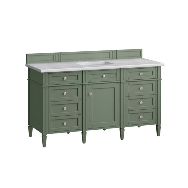 James Martin 650-V60S-SC-3AF Brittany 60 Inch Smokey Celadon Single Sink Vanity with 3 cm Arctic Fall Top