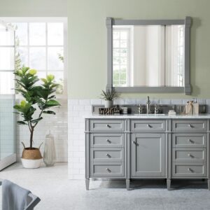 James Martin 650-V60S-UGR-3CAR Brittany 60 Inch Urban Gray Single Vanity with 3 cm Carrara Marble Top