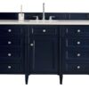 James Martin 650-V60S-VBL-3EJP Brittany 60 Inch Victory Blue Single Vanity with 3 cm Eternal Jasmine Pearl Quartz Top with Sink