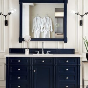 James Martin 650-V60S-VBL-3EJP Brittany 60 Inch Victory Blue Single Vanity with 3 cm Eternal Jasmine Pearl Quartz Top with Sink