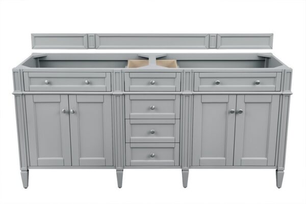 James Martin 650-V72-UGR-3GEX Brittany 72 Inch Urban Gray Double Vanity with 3 cm Grey Expo Quartz Top with Sink