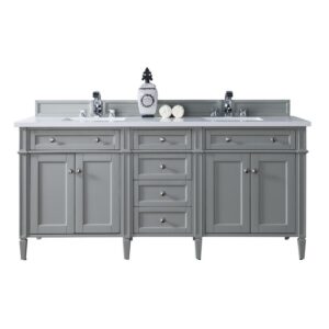 James Martin 650-V72-3WZ Brittany 72 Inch Double Vanity with 3cm White Zeus Quartz Top