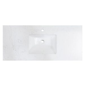 Altair 65049-CTP-AW Salerno 49 Inch Stone effects Vanity Top in Aosta White with White Sink