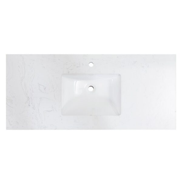 Altair 65049-CTP-AW Salerno 49 Inch Stone effects Vanity Top in Aosta White with White Sink