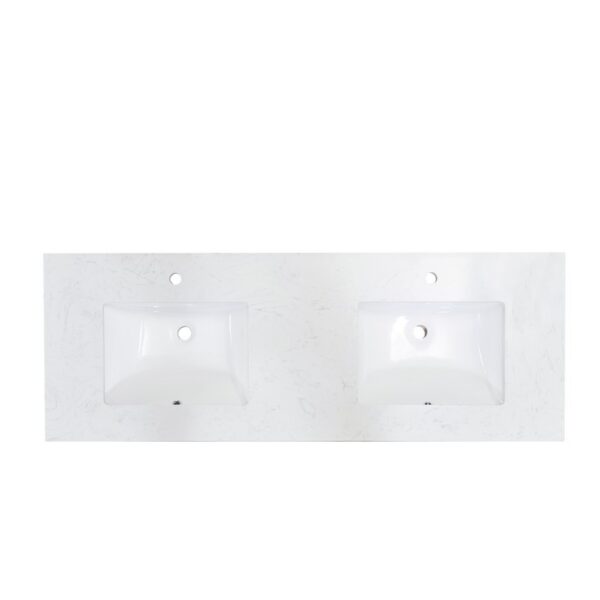 Altair 65061-CTP-AW Salerno 60 Inch Stone effects Vanity Top in Aosta White with White Sink