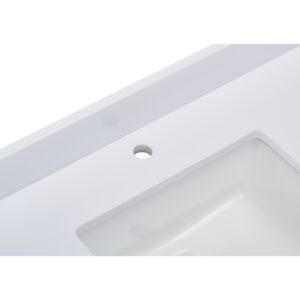 Altair 66061S-CTP-SW Viterbo 61 Inch Stone effects Vanity Top in Milano White with White Sink