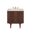 James Martin 670-V30-WLT-3EMR Amberly 30 Inch Mid-Century Walnut Single Sink Vanity with 3 cm Eternal Marfil Top