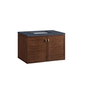 James Martin 670-V36-WLT-3CSP Amberly 36 Inch Mid-Century Walnut Single Sink Vanity with 3 cm Charcoal Soapstone Top