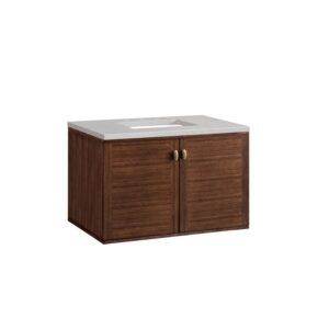 James Martin 670-V36-WLT-3ESR Amberly 36 Inch Mid-Century Walnut Single Sink Vanity with 3 cm Eternal Serena Top