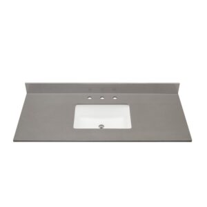 Altair 67049-CTP-CG Madrid 49 Inch Stone effects Vanity Top in Concerete Grey with White Sink