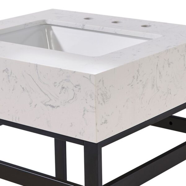 Altair 68024-CTP-AWAP Merano 24 Inch Stone Effects Vanity Top with White Sink - Aosta White Apron