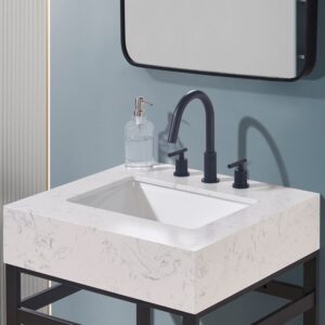 Altair 68024-CTP-AWAP Merano 24 Inch Stone Effects Vanity Top with White Sink - Aosta White Apron