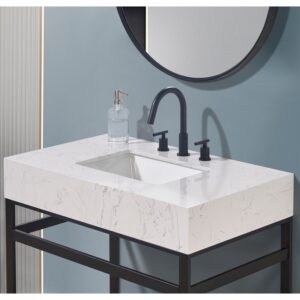 Altair 68036-CTP-AWAP Merano 36 Inch Stone Effects Vanity Top with White Sink - Aosta White Apron