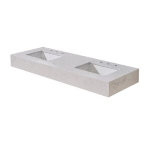 Altair 68060-CTP-AWAP Merano 60 Inch Stone Effects Vanity Top with White Sink - Aosta White Apron