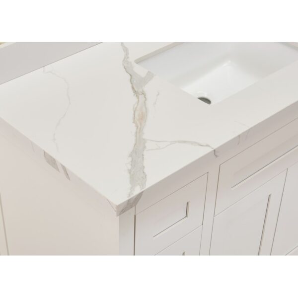 Altair 69049-CTP-CW Eivissa 49 Inch Stone effects Vanity Top in Calacatta White with White Sink