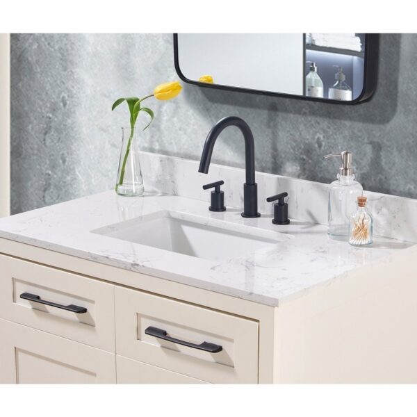 Altair 72037-CTP-AW Trento 37 Inch Stone Effects Vanity Top with White Sink - Aosta White