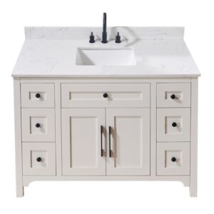 Altair 72049-CTP-AW Trento 49 Inch Stone Effects Vanity Top with White Sink - Aosta White