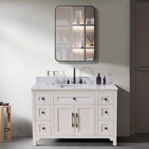 Altair 72049-CTP-AW Trento 49 Inch Stone Effects Vanity Top with White Sink - Aosta White