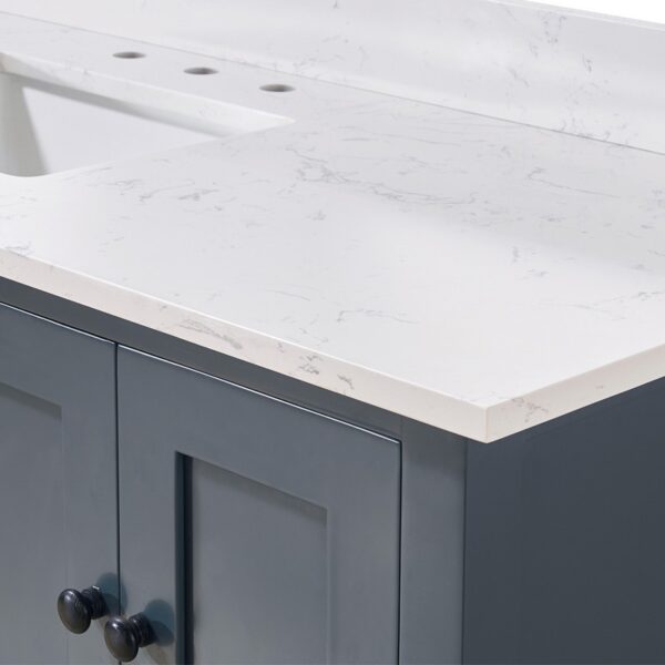 Altair 72061S-CTP-AW Trento 61 Inch Stone Effects Vanity Top with Single White Sink - Aosta White