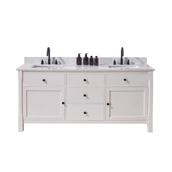 Altair 72073-CTP-AW Trento 73 Inch Stone Effects Vanity Top with White Sink - Aosta White