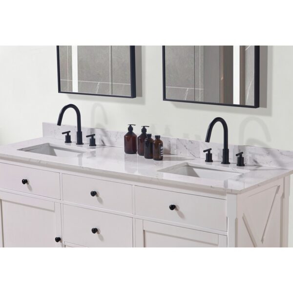 Altair 72073-CTP-AW Trento 73 Inch Stone Effects Vanity Top with White Sink - Aosta White