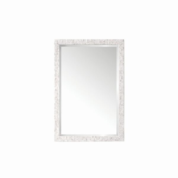 James Martin 725-M26-MOP Callie 26 Inch Rectangle Bathroom Mirror - White Mother of Pearl