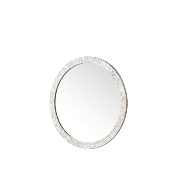 James Martin 725-MR30-MOP Callie 30 Inch Round Bathroom Mirror - White Mother of Pearl